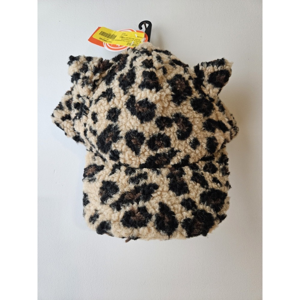 Wonder Nation Leopard Sherpa Baseball Cap with Cat Ears – One Size‎ Adjustable